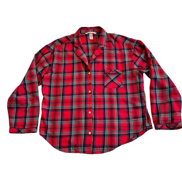 Victoria’s Secret Tartan Plaid Red Flanne Long Pants Pajama Set PJs PJ Sz Large - Picture 11 of 16